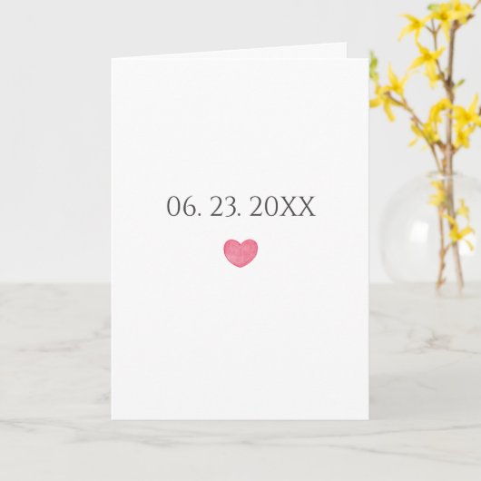 Personalized Date Simple Wedding Anniversary  カード (黄色い花)