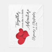 Personalized Date Together Every Day Adventure フリースブランケット (正面)