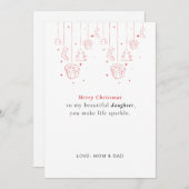  Personalized Daughter Christmas Card シーズンカード (正面/裏面)