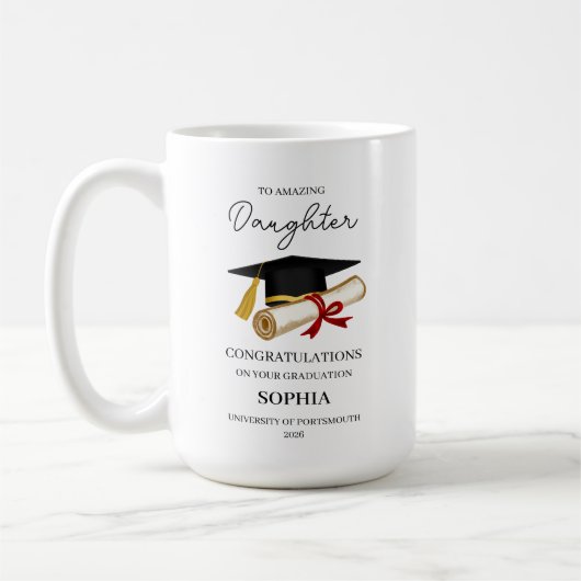 Personalized Daughter Graduation Keepsake  コーヒーマグカップ (左)