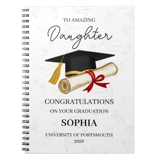 Personalized Daughter Graduation Keepsake  ノートブック (正面)