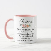 Personalized Daughter In Law Religious Poem Floral マグカップ (左)