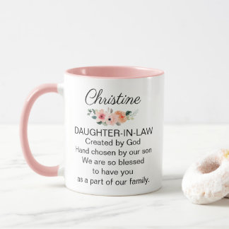 Personalized Daughter In Law Religious Poem Floral マグカップ