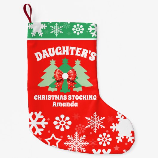 Personalized Daughter's Christmas Gift スモールクリスマスストッキング (正面)