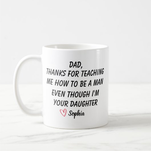 Personalized Dear Dad Mug, Fathers Day Gifts, コーヒーマグカップ (左)