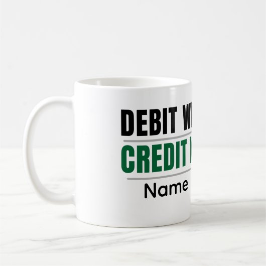 Personalized Debit Credit Mug – CA Student Coffee  コーヒーマグカップ (左)