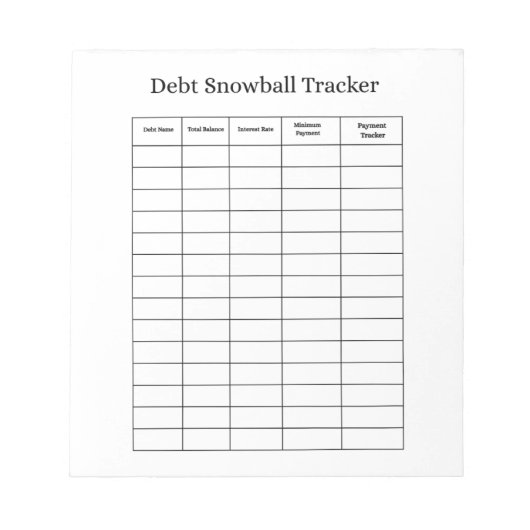 Personalized Debt Snowball Tracker Notepad ノートパッド (正面)