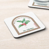 Personalized December Birth Month Flower Coaster コースター (左側)