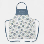 Personalized Deck the Claws Coastal Crab Christmas エプロン (正面)