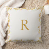 Personalized Decorative Pillow, Gold effec Initial クッション (ブランケット)