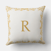 Personalized Decorative Pillow, Gold effec Initial クッション (裏面)