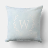 Personalized Decorative Pillow, White Initial クッション (正面)