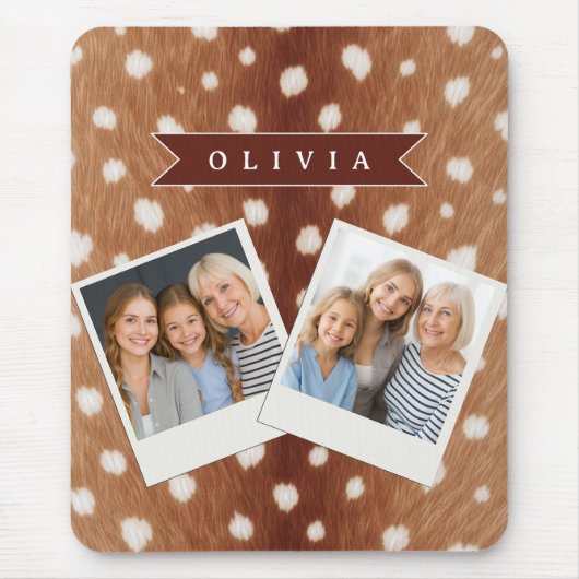 Personalized Deer Print Neutral Aesthetic Gifts マウスパッド (正面)