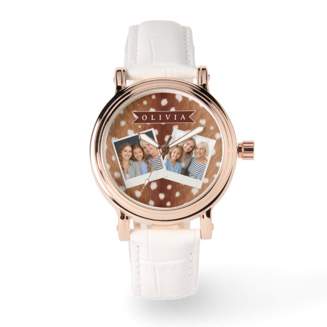 Personalized Deer Print Neutral Aesthetic Gifts 腕時計 (正面)