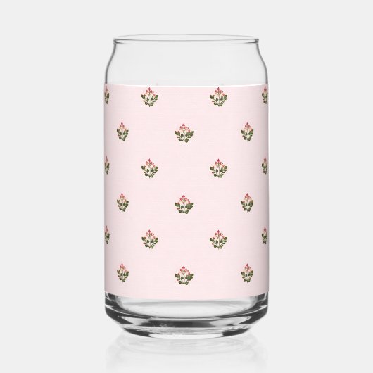 Personalized Delicate Botanical Floral Romantic ガラス缶 (裏面)