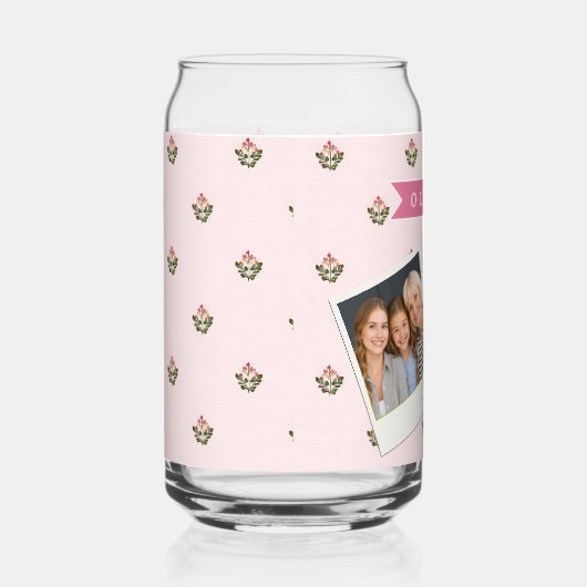 Personalized Delicate Botanical Floral Romantic ガラス缶 (右)