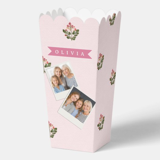 Personalized Delicate Botanical Floral Romantic フェイバーボックス (正面)
