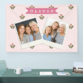 Personalized Delicate Botanical Floral Romantic 横断幕 (トレードショー)