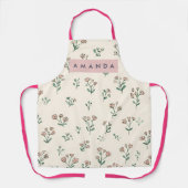 Personalized Delicate Hand-Drawn Wildflower エプロン (正面)