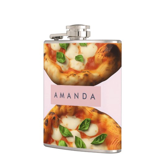 Personalized Delicious Pizza Design フラスク (左)