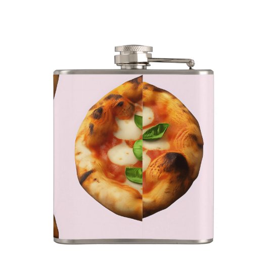Personalized Delicious Pizza Design フラスク (裏面)