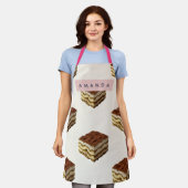 Personalized Delicious Tiramisu Dessert Pattern エプロン (着用した状態)