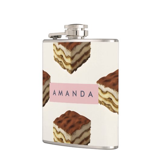 Personalized Delicious Tiramisu Dessert Pattern フラスク (左)