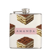 Personalized Delicious Tiramisu Dessert Pattern フラスク (正面)