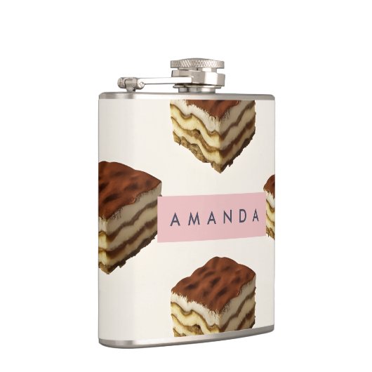 Personalized Delicious Tiramisu Dessert Pattern フラスク (右)
