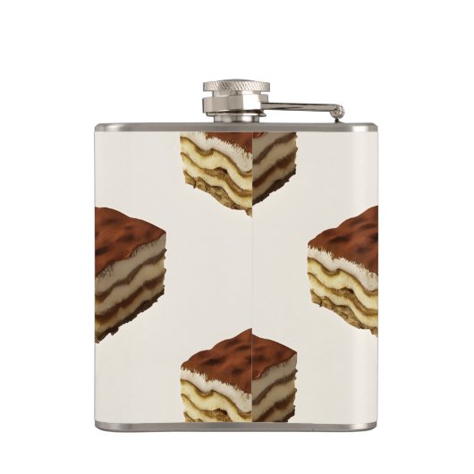 Personalized Delicious Tiramisu Dessert Pattern フラスク (裏面)