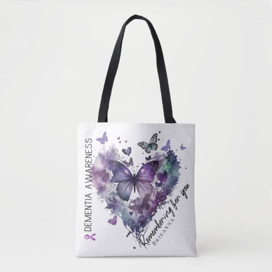 Personalized Dementia Awareness Tote Bag トートバッグ (正面)