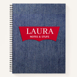Personalized Denim Custom Name Notes & Stuffs ノートブック