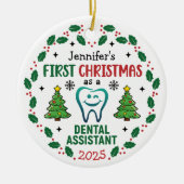 Personalized Dental Assistant First Christmas Tree セラミックオーナメント (正面)