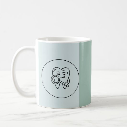 Personalized Dentist Name, Title & Clinic Logo Mug コーヒーマグカップ (左)