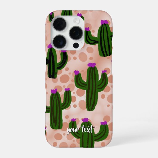 Personalized Desert Orange Cacti Phone Case iPhoneケース (裏面)