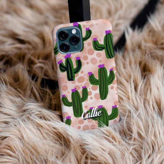 Personalized Desert Orange Cacti Phone Case iPhoneケース