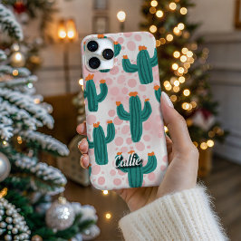 Personalized Desert Pink Cacti Phone Case iPhone 14ケース