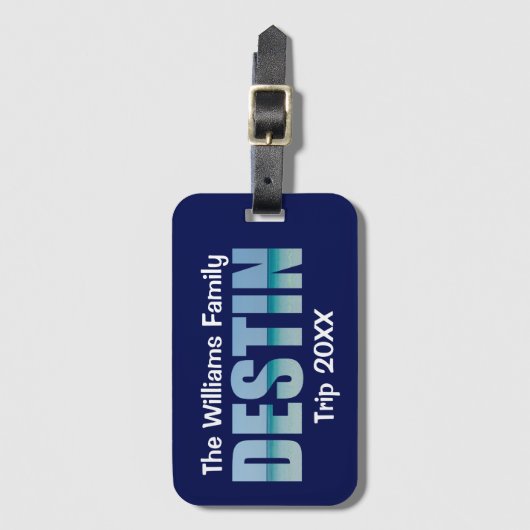 Personalized Destin Beach Trip Cool Ocean ラゲッジタグ (正面縦)