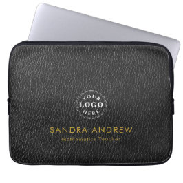 Personalized Detail Black Texture Laptop Sleeve ラップトップスリーブ