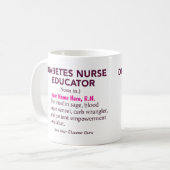 Personalized Diabetes Nurse Educator Gift コーヒーマグカップ (正面左)