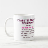 Personalized Diabetes Nurse Educator Gift コーヒーマグカップ (左)