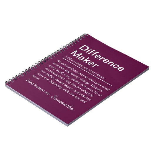 Personalized Difference Maker Definition ノートブック (左側)