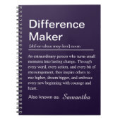 Personalized Difference Maker Definition ノートブック (正面)