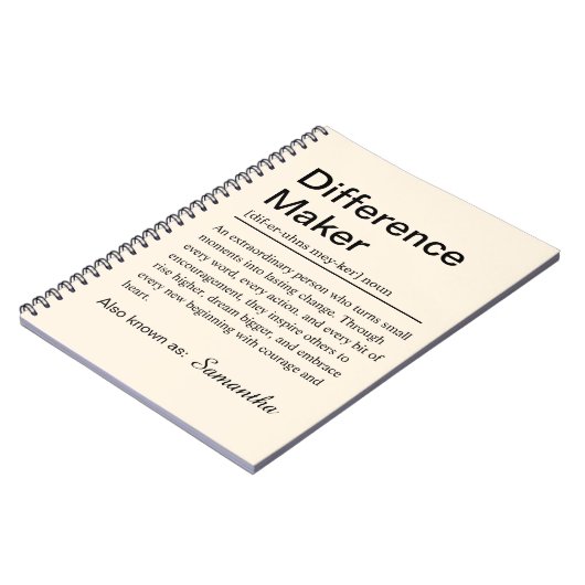 Personalized Difference Maker Definition ノートブック (左側)