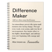 Personalized Difference Maker Definition ノートブック (正面)