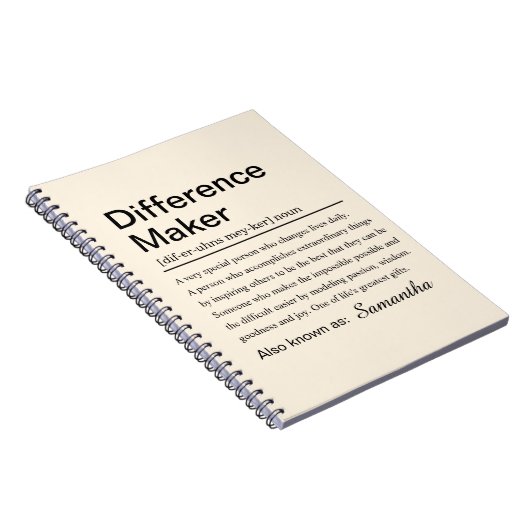 Personalized Difference Maker Definition Custom ノートブック (右側)