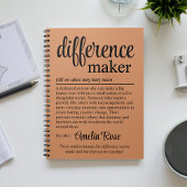 Personalized Difference Maker Definition Gift ノートブック