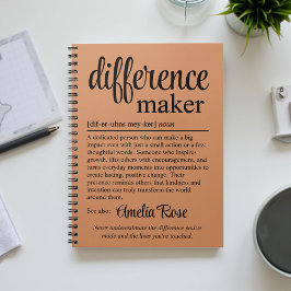 Personalized Difference Maker Definition Gift ノートブック