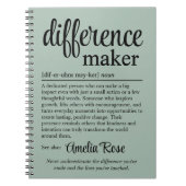 Personalized Difference Maker Definition Gift ノートブック (正面)