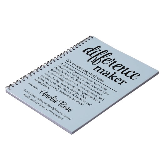Personalized Difference Maker Definition Thank You ノートブック (左側)